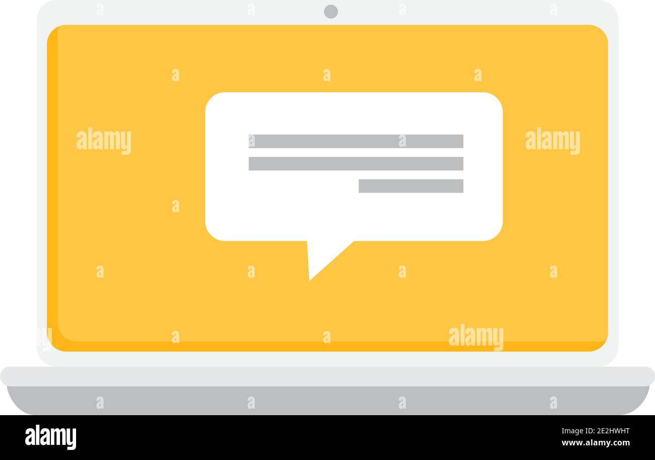 laptop computer with speech bubble icon Stock Vector Image & Art - Alamy
