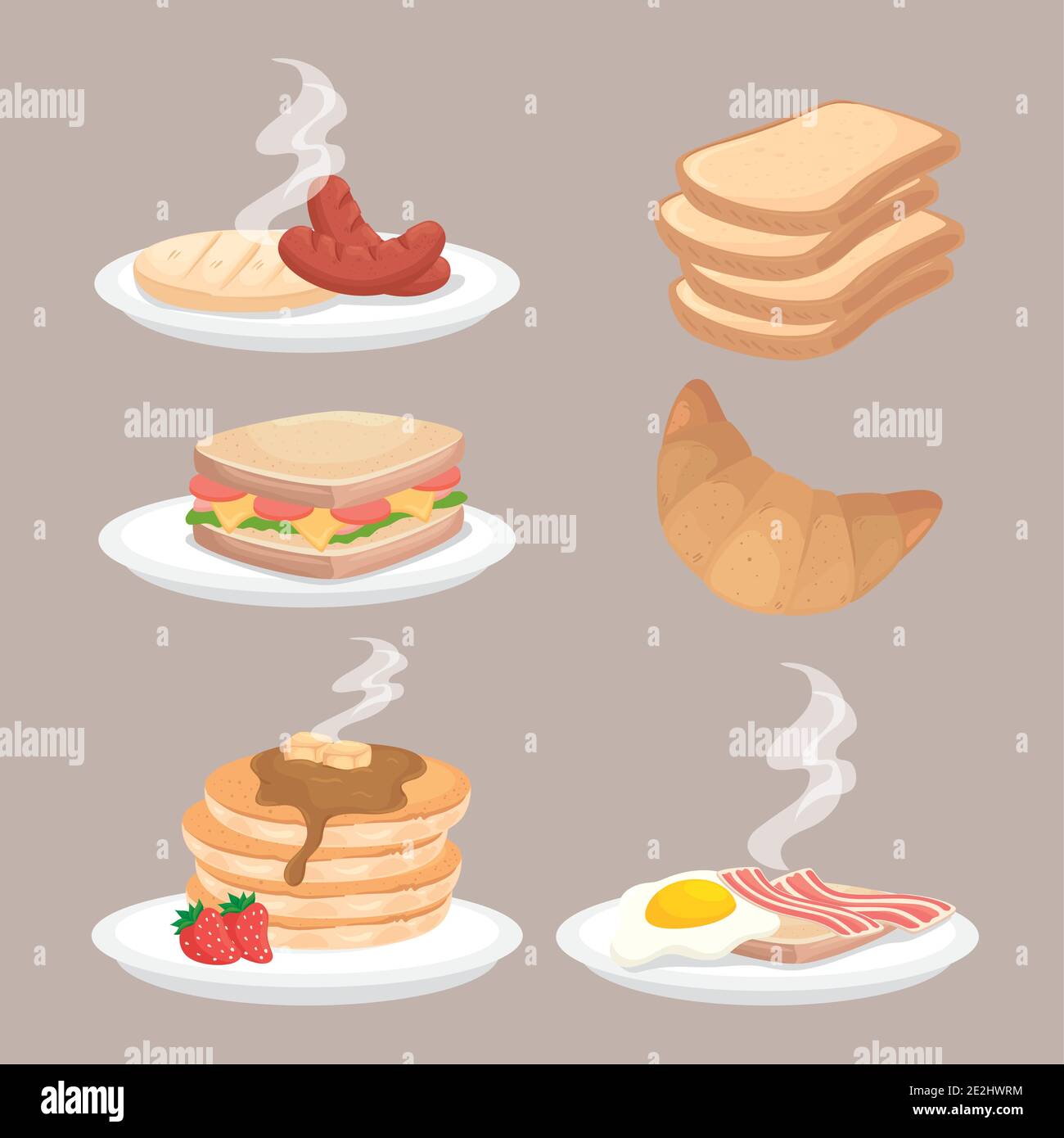 Breakfast icon collection vector design Stock Vector Image & Art - Alamy