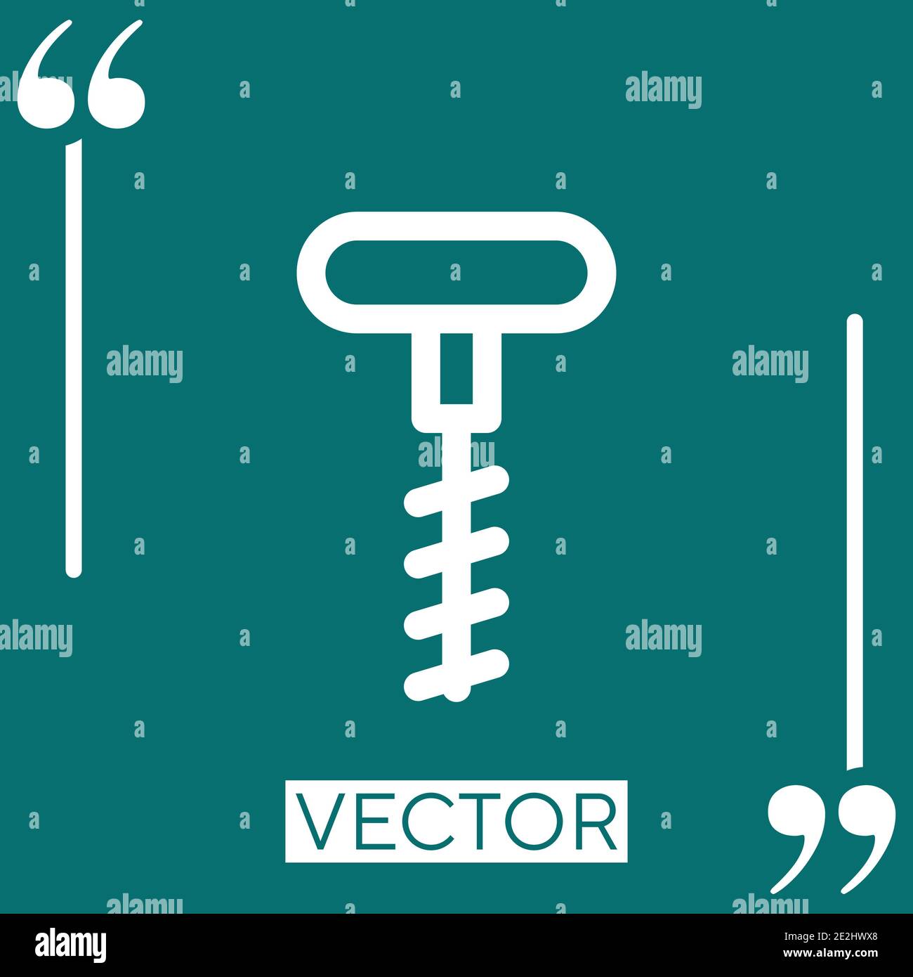 corkscrew vector icon Linear icon. Editable stroke line Stock Vector