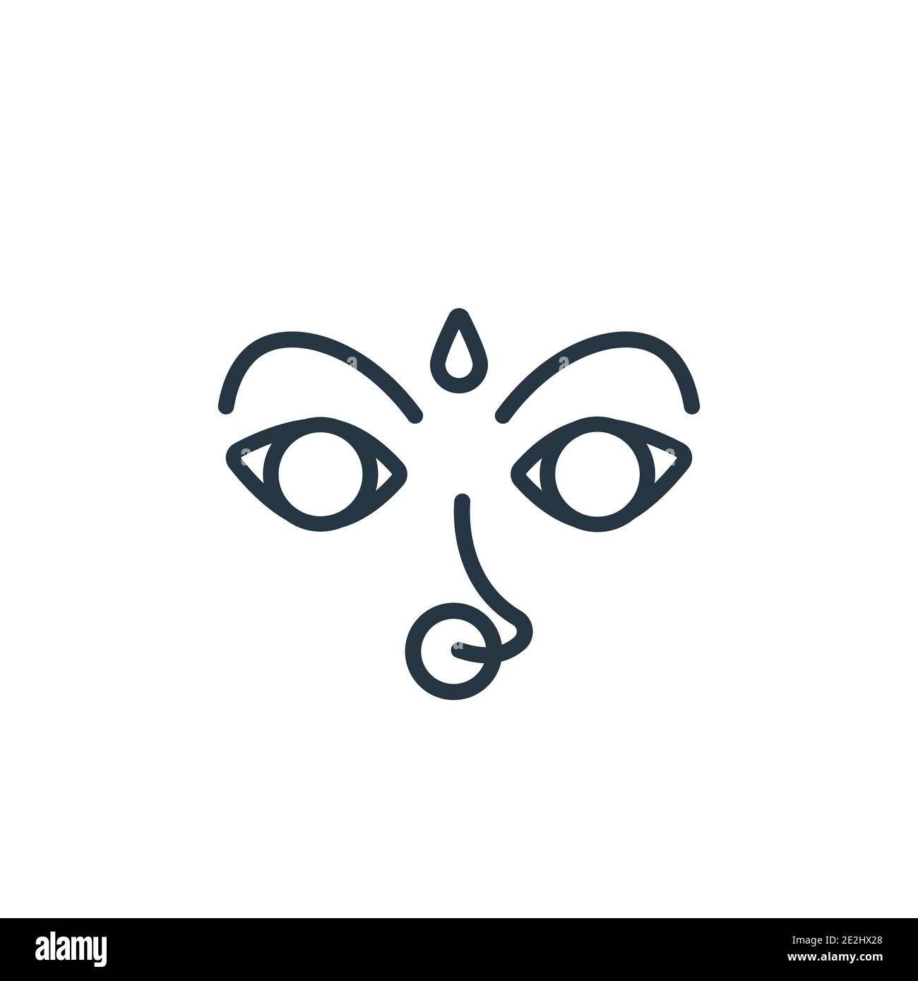 Navratri outline vector icon. Thin line black navratri icon, flat vector simple element illustration from editable india concept isolated stroke on wh Stock Vector