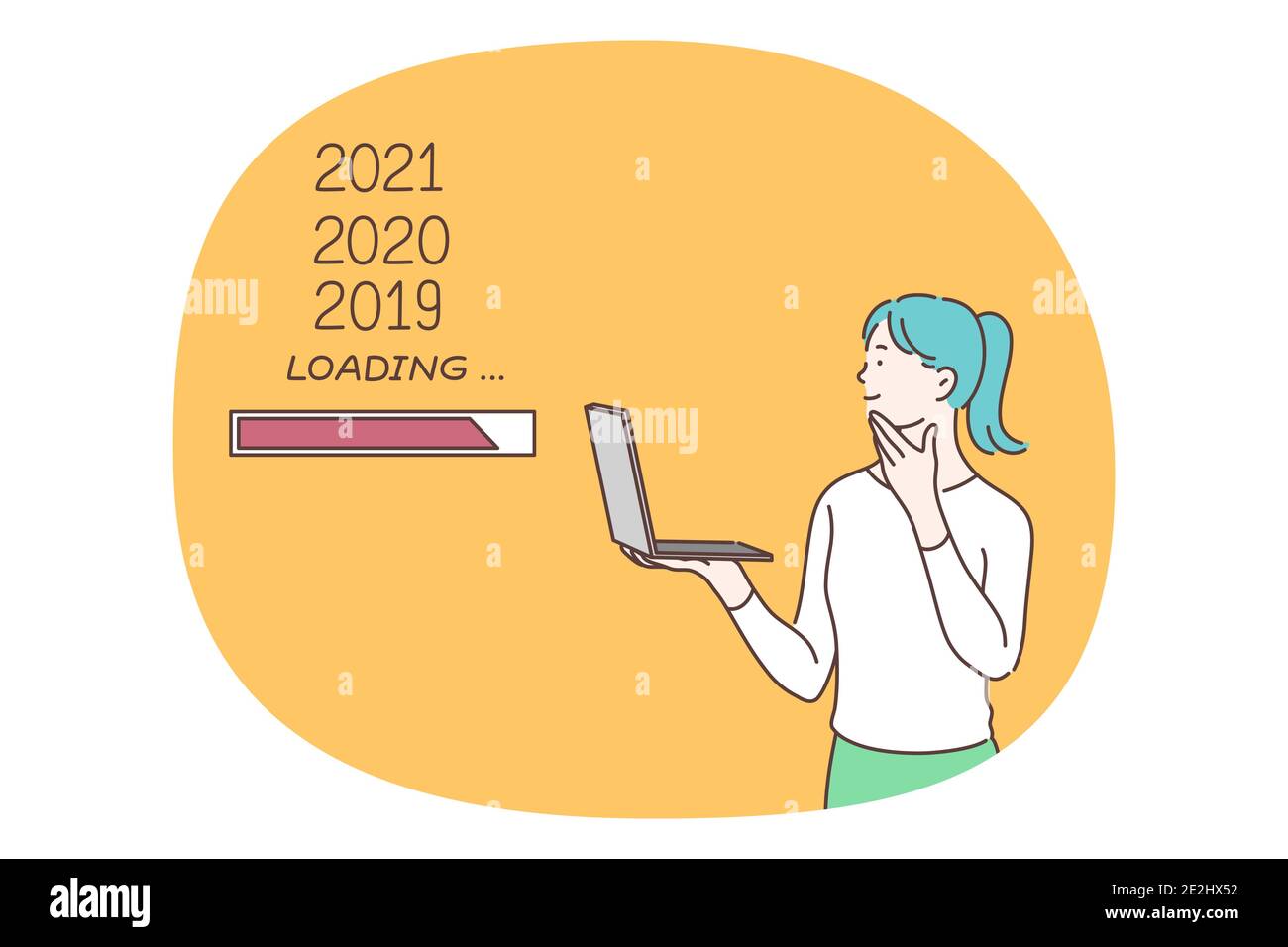 Information downloading, software and technologies concept Stock Vector