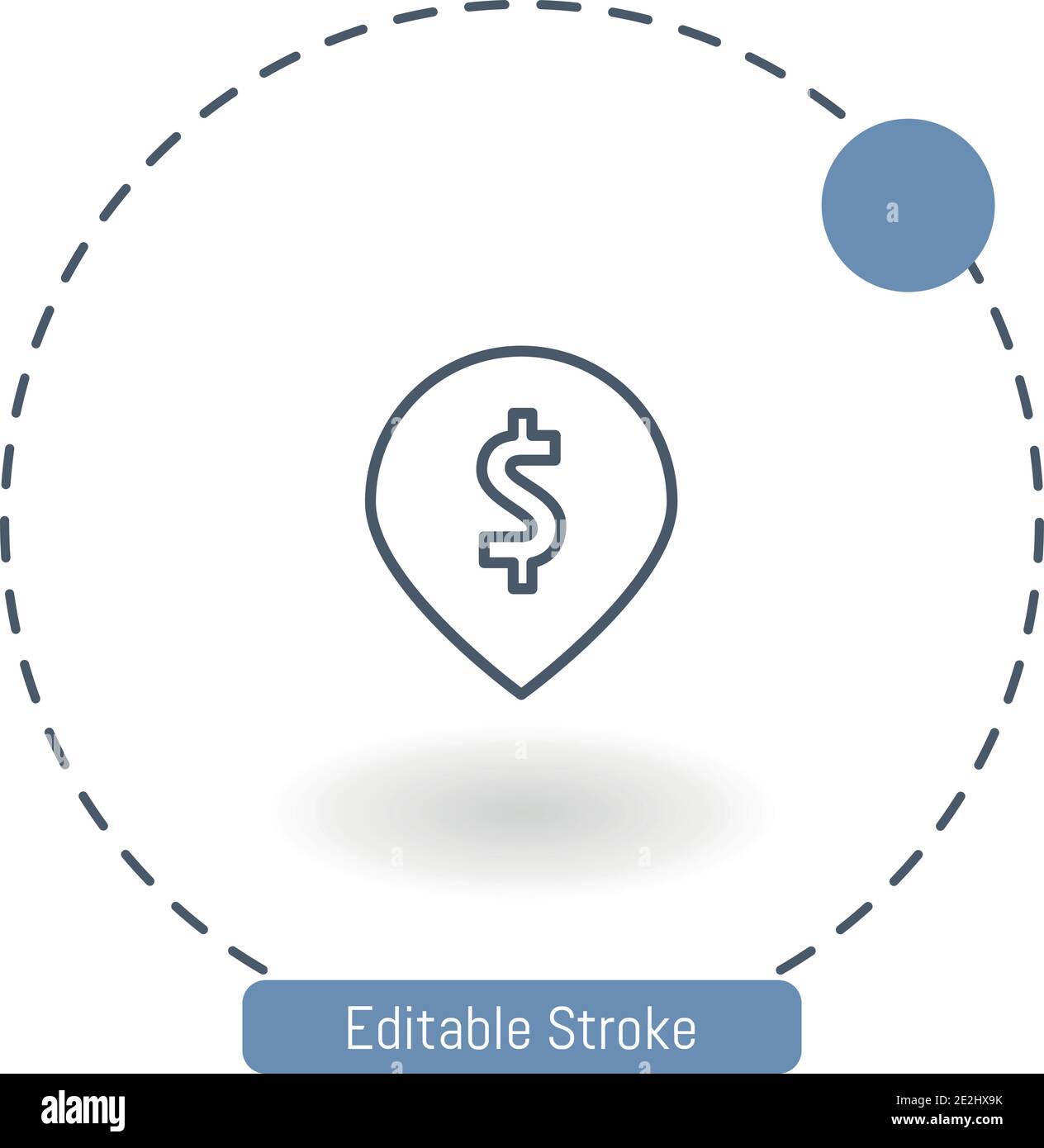 dollar pointer vector icon editable stroke outline icons for web and mobile Stock Vector