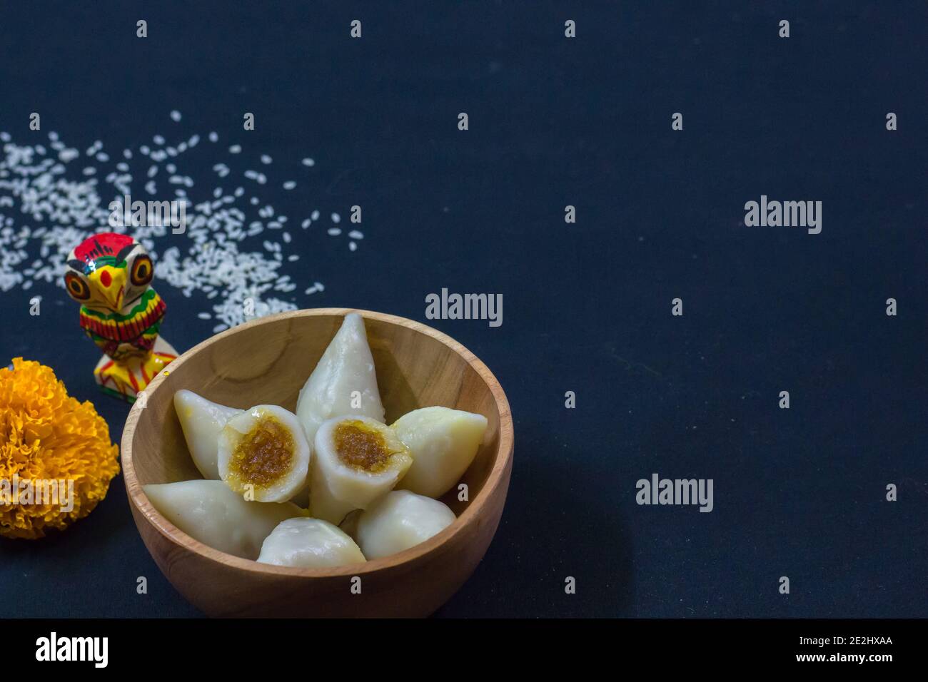 delicious bengali rice flour coconut dumpling served during bengali