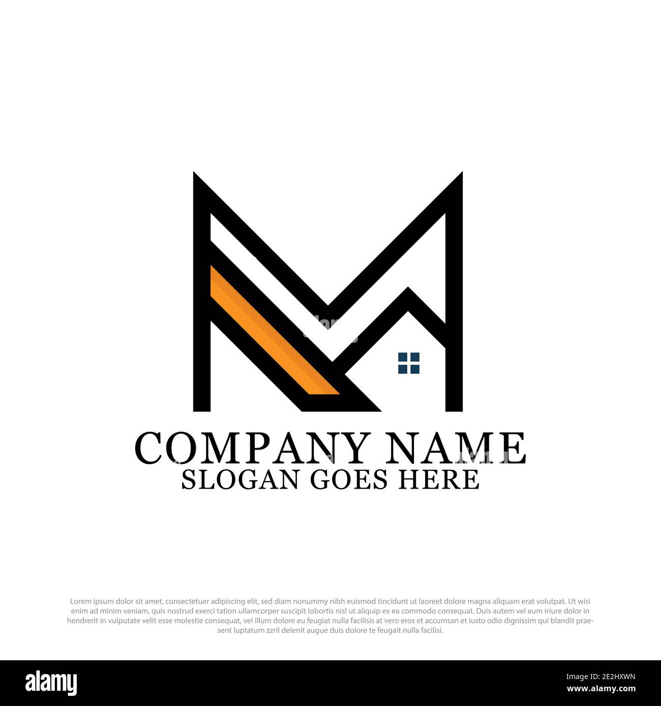 Modern monogram real estate logo design vector, initial M logo template inspiration Stock Vector