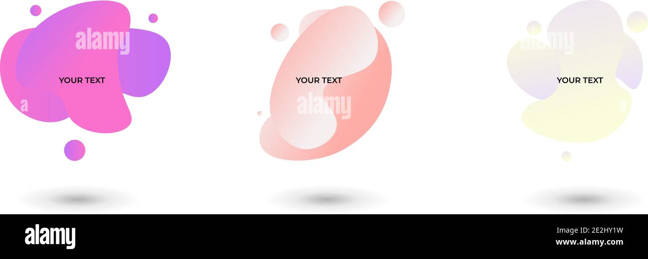 Set of three colored abstract modern graphic elements. Vector illustration. Stock Vector