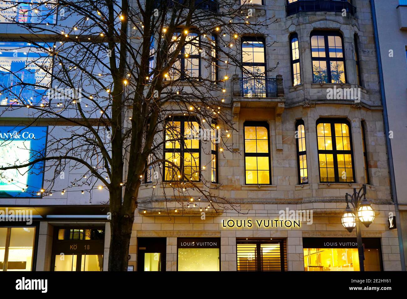 Louis vuitton shop sign window vienna austria hi-res stock