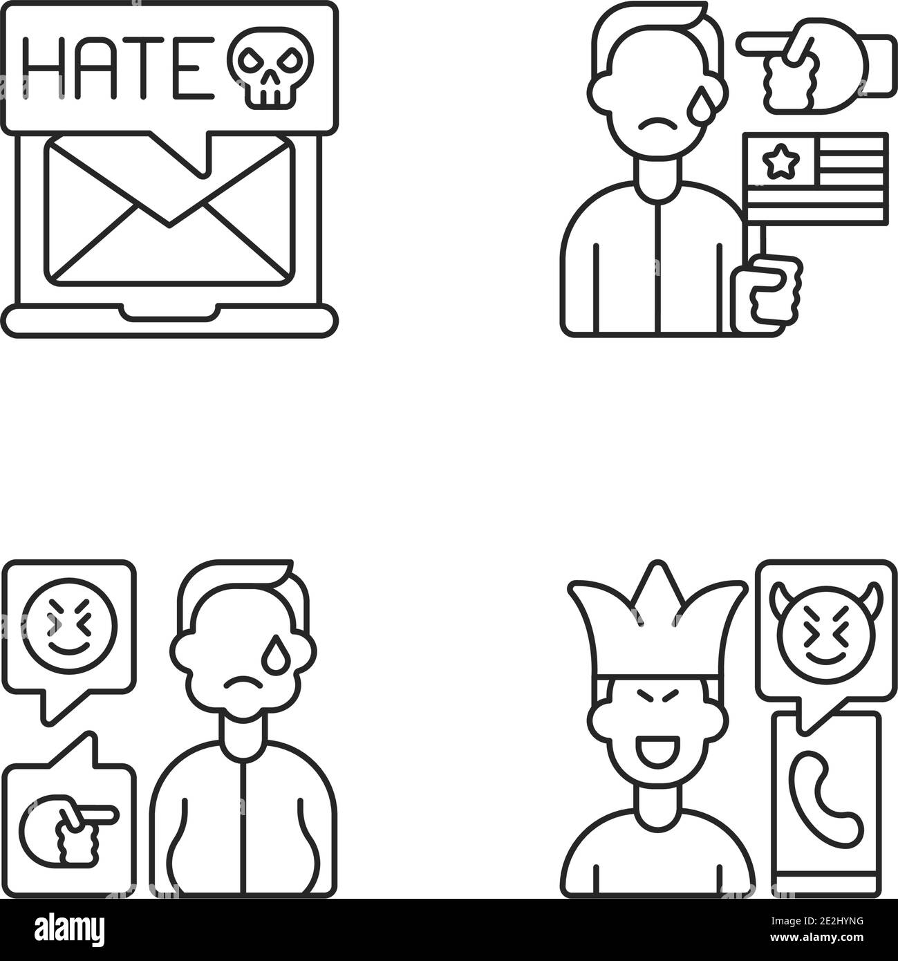 Offensive comments online linear icons set Stock Vector Image & Art - Alamy