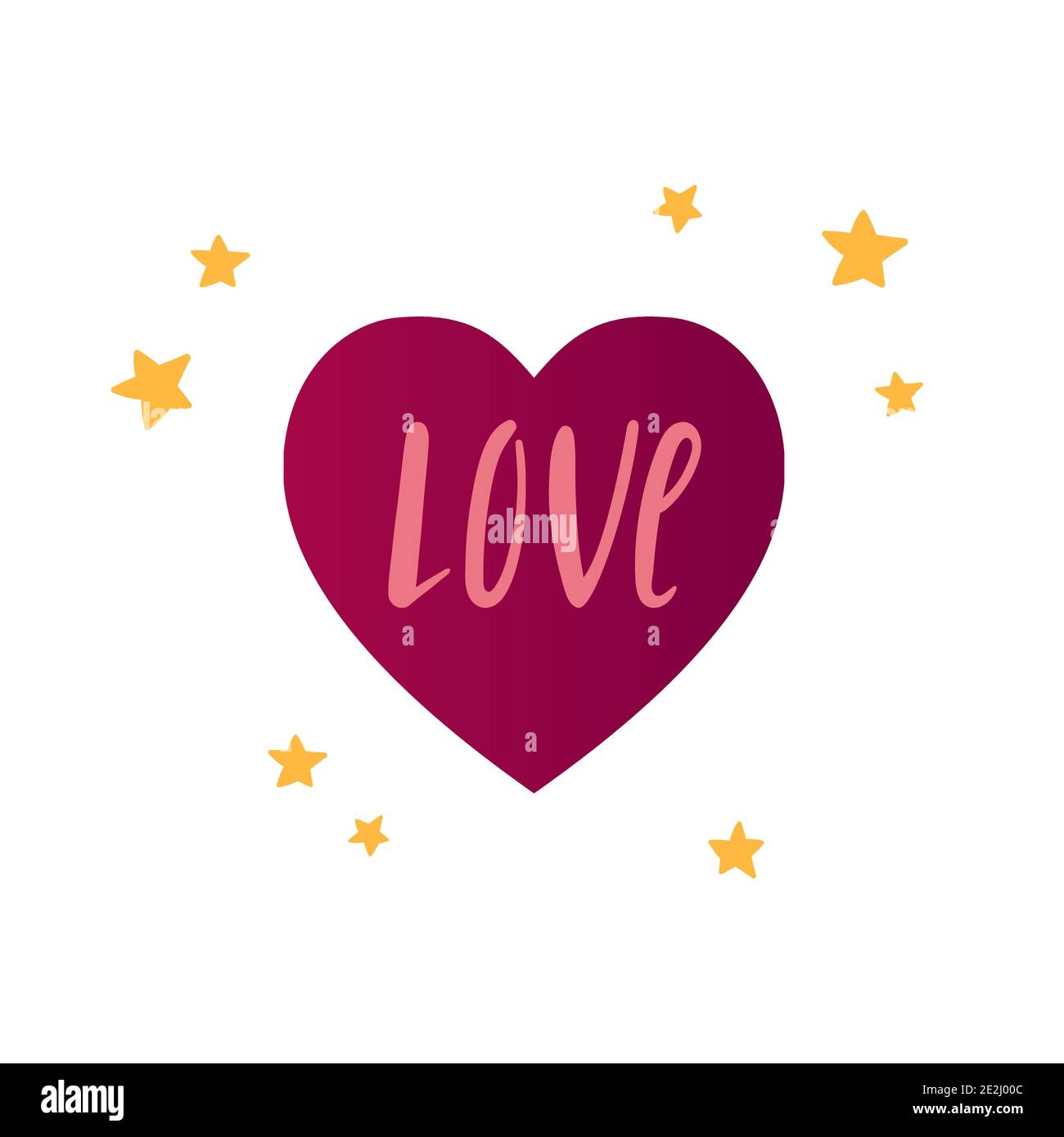 Heart with the inscription love. Valentine day. Stock Vector