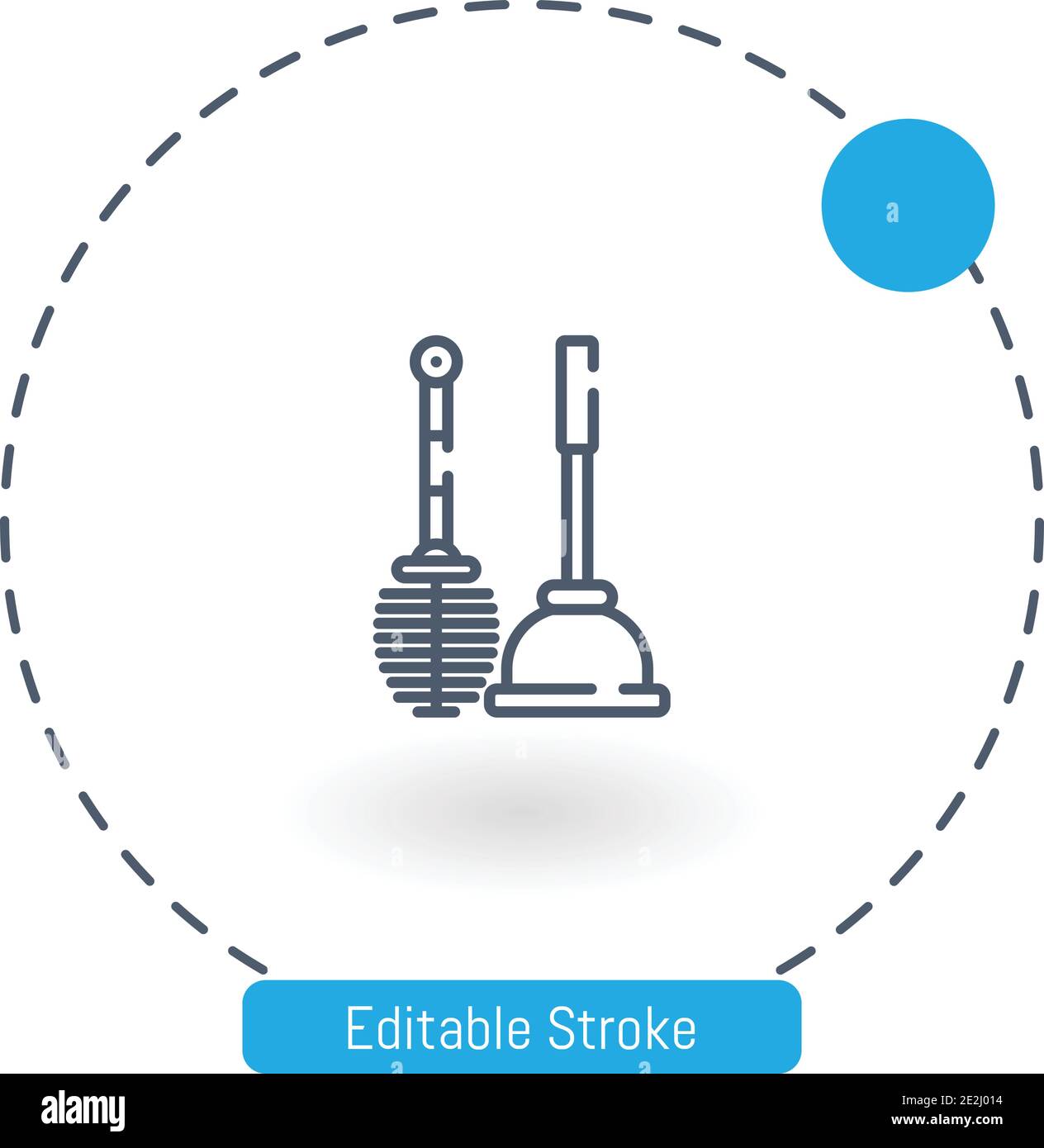 toilet brush vector icon editable stroke outline icons for web and ...
