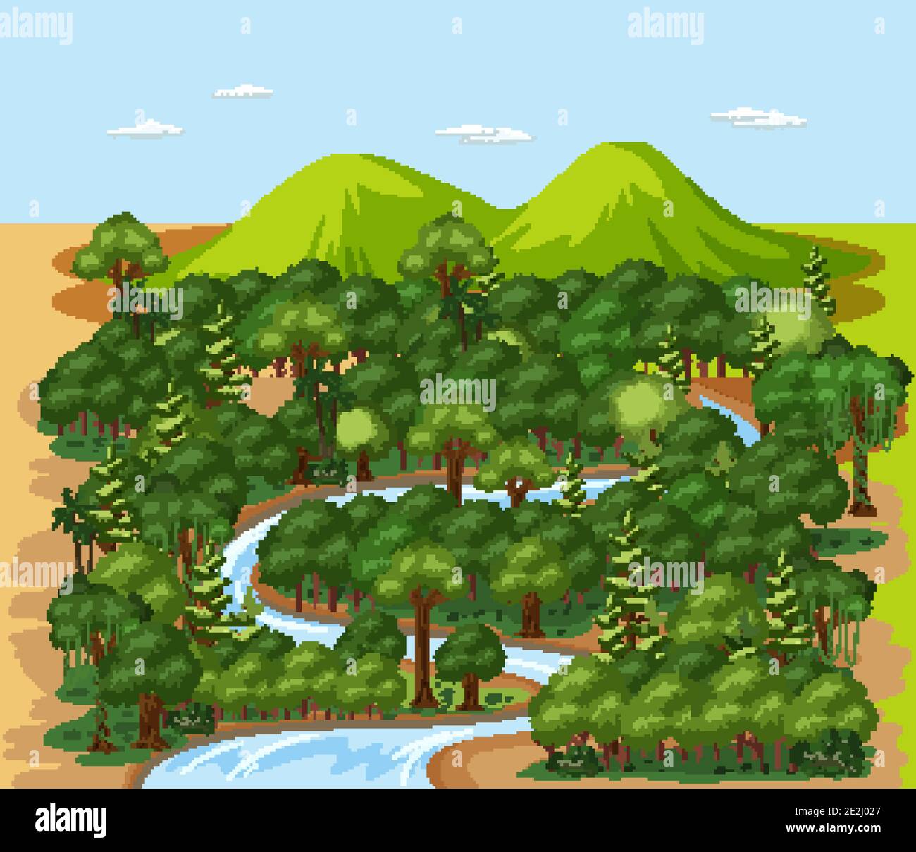Forest nature landscape scene illustration Stock Vector Image & Art - Alamy