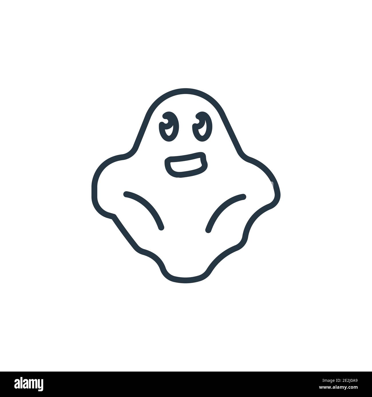Halloween ghost outline vector icon. Thin line black halloween ghost icon, flat vector simple element illustration from editable halloween concept iso Stock Vector