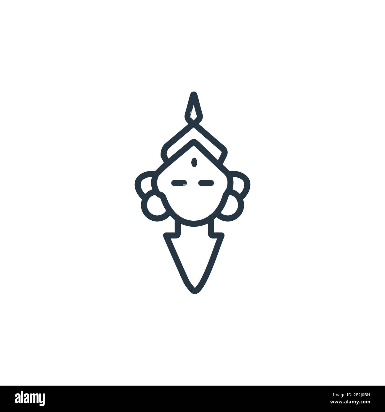 Ardhanareeswara outline vector icon. Thin line black ...