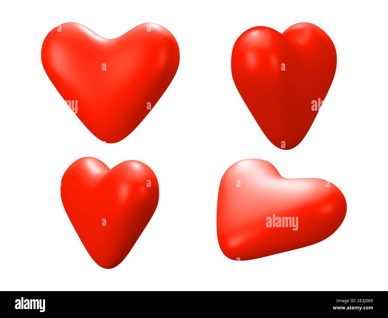 Red heart isolated on white background. 3d rendering illustration Stock ...