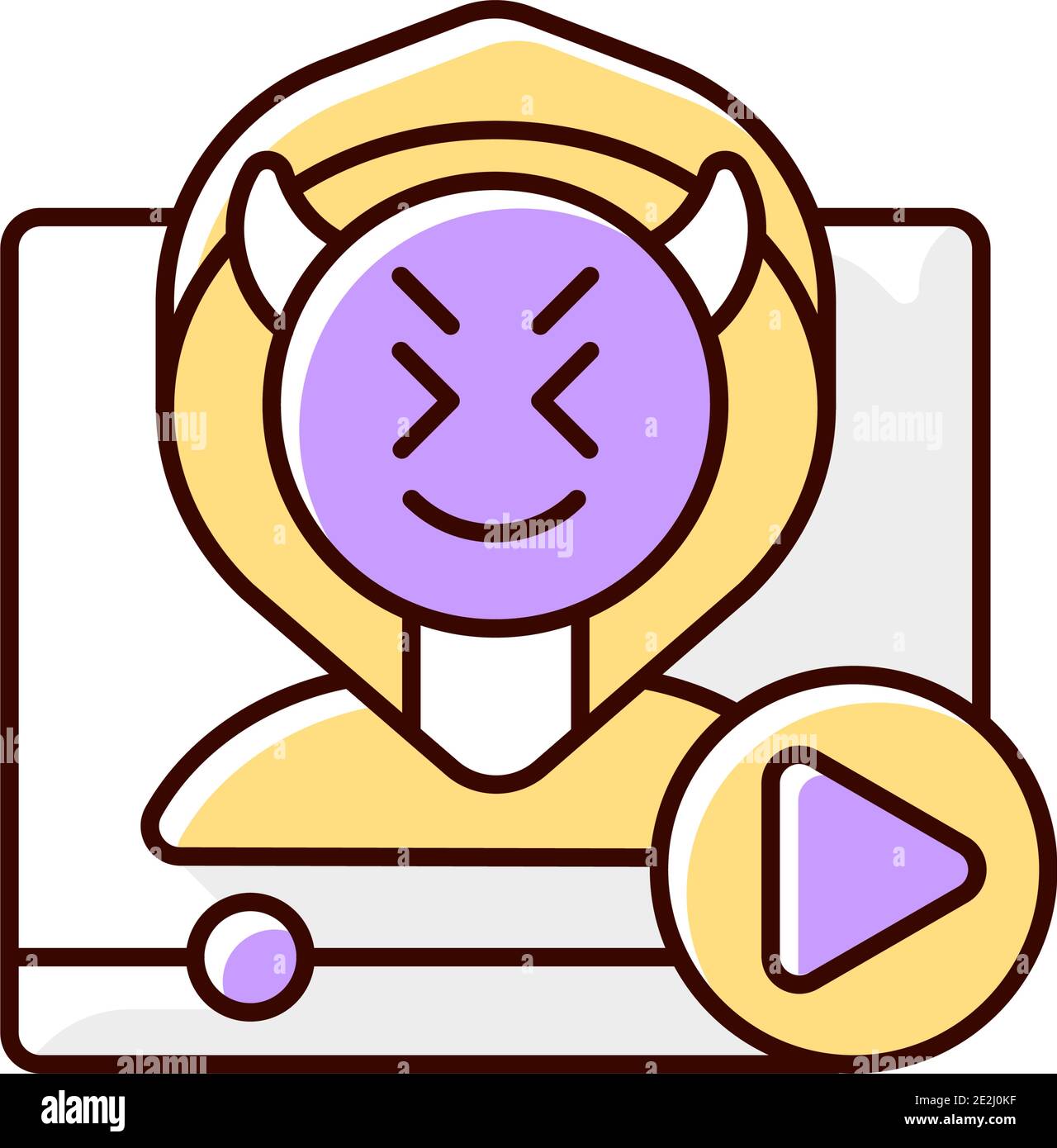 Video shaming RGB color icon Stock Vector