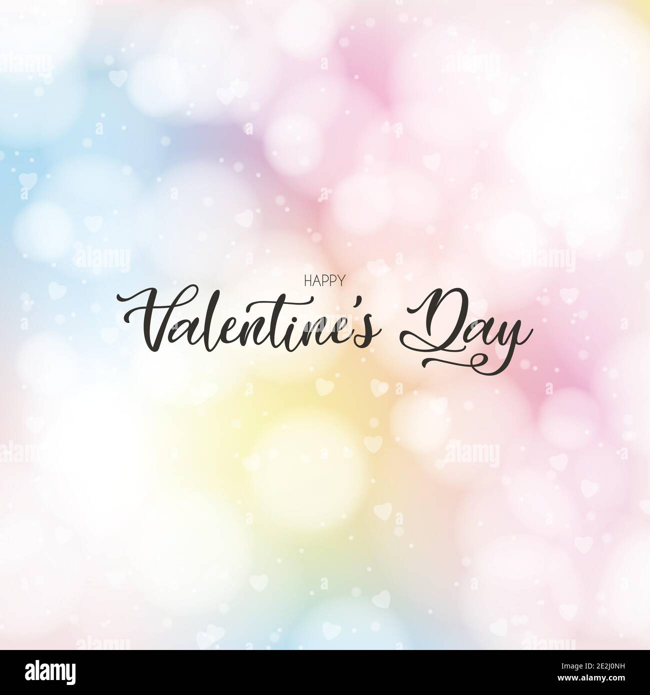 Valentines Day greeting rainbow bokeh background. Vector illustration ...