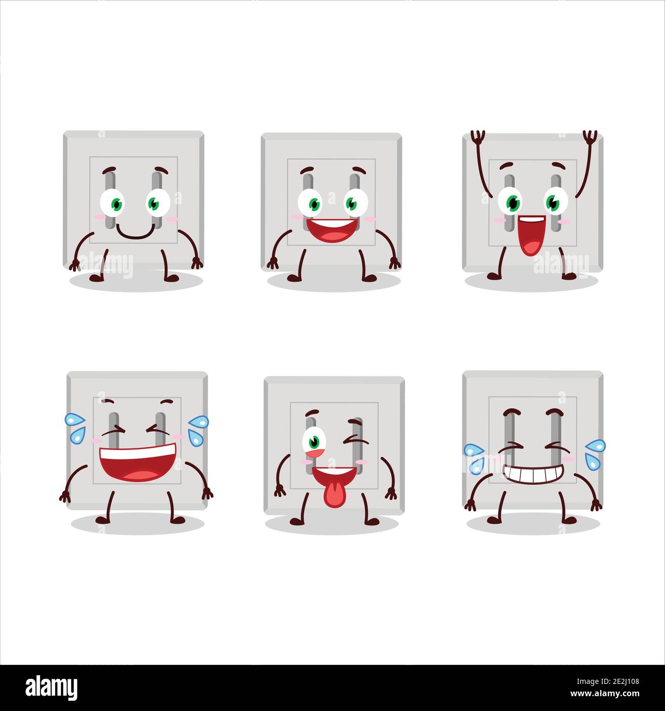Universal Adapter Comic Cartoon character of single electric adapter with smile expression ...