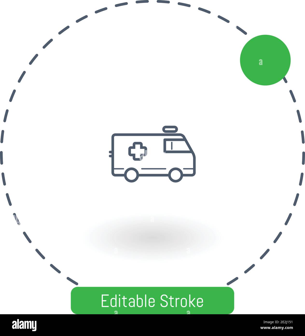 ambulance facing right vector icon editable stroke outline icons for web and mobile Stock Vector