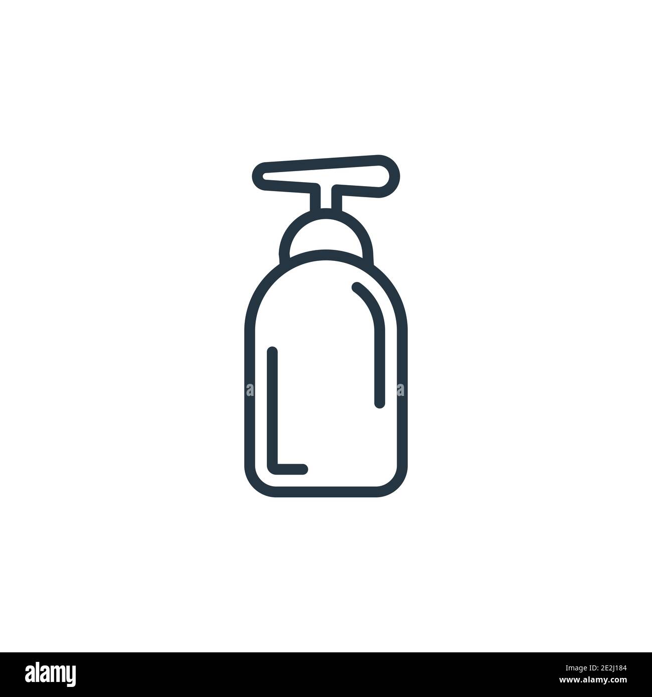 Pump bottle outline vector icon. Thin line black pump bottle icon, flat