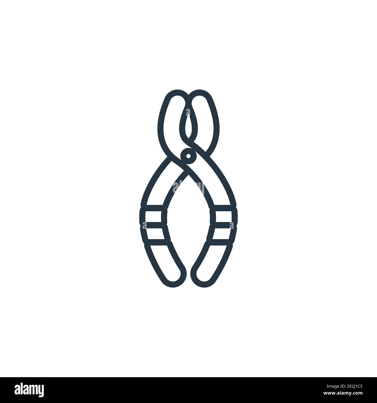 Nippers outline vector icon. Thin line black nippers icon, flat vector