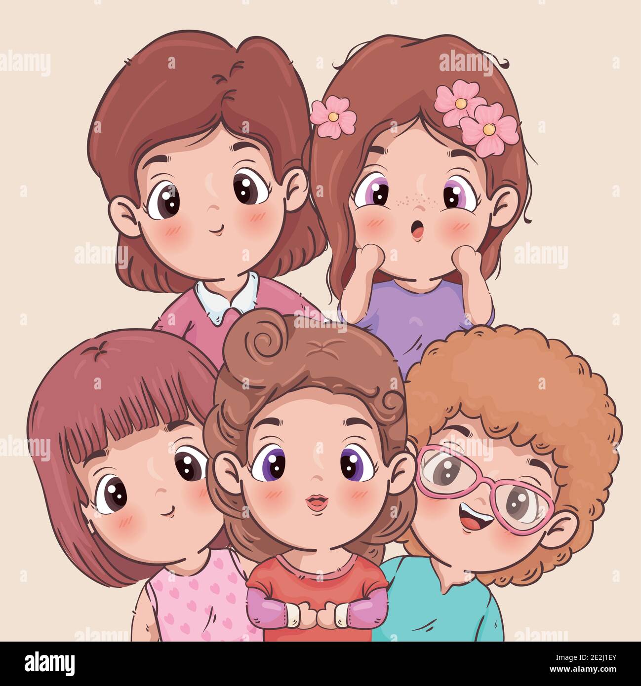 Girls cartoons isolated vector design Stock Vector Image & Art - Alamy