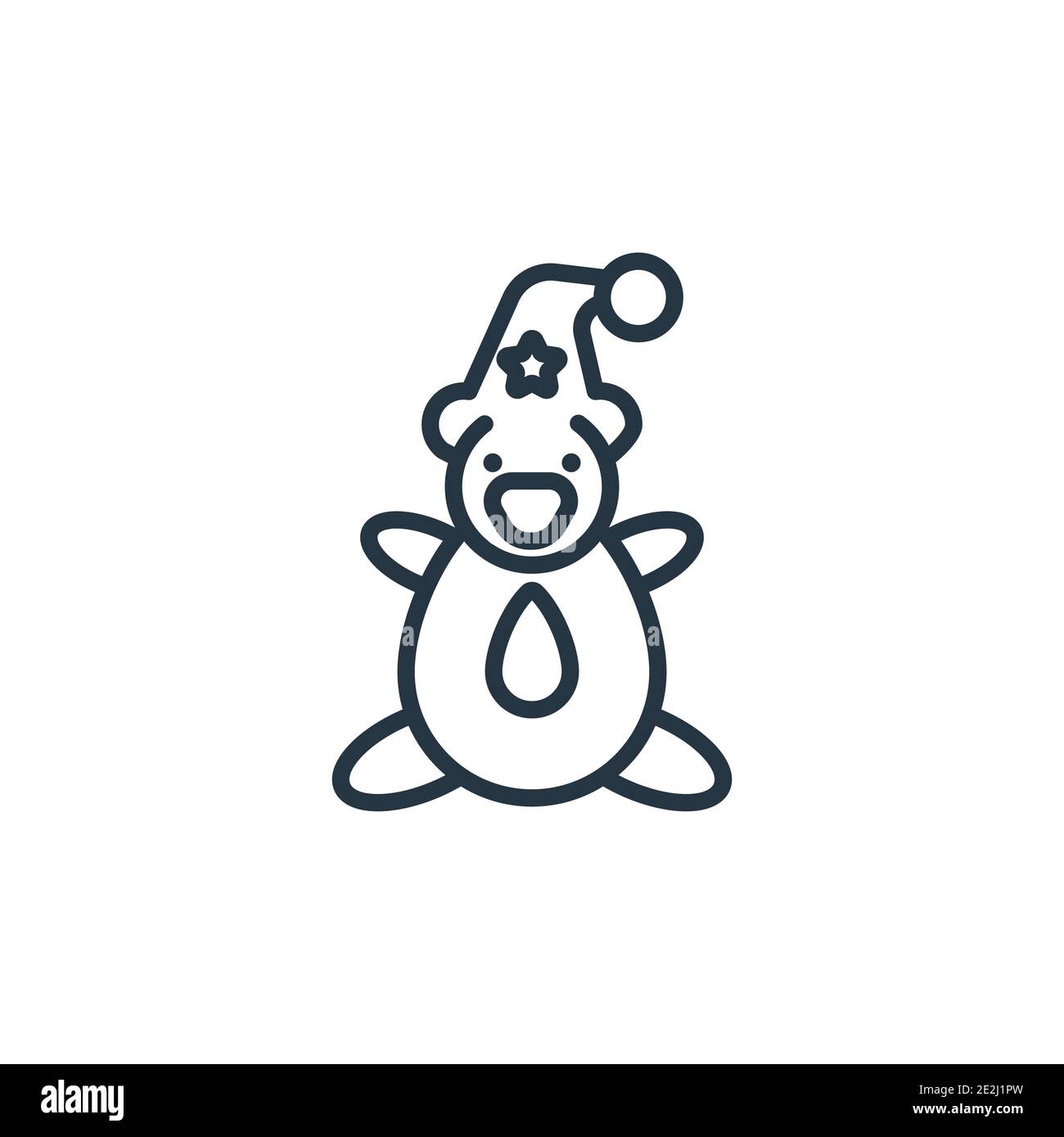 Teddy bear with sleep hat outline vector icon. Thin line black teddy bear with sleep hat icon, flat vector simple element illustration from editable g Stock Vector