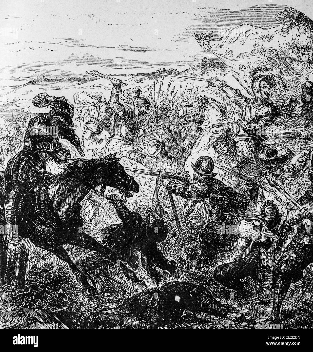 battle of coutras 1587 ,editeur lahur 1883 Stock Photo - Alamy