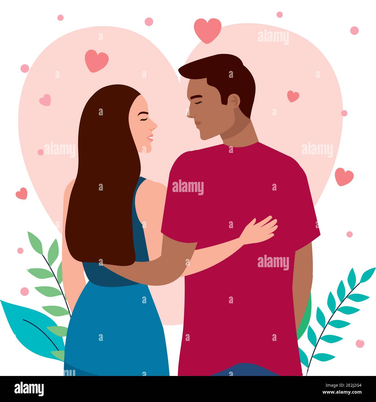 Happy interracial couple Stock Vector Images - Alamy