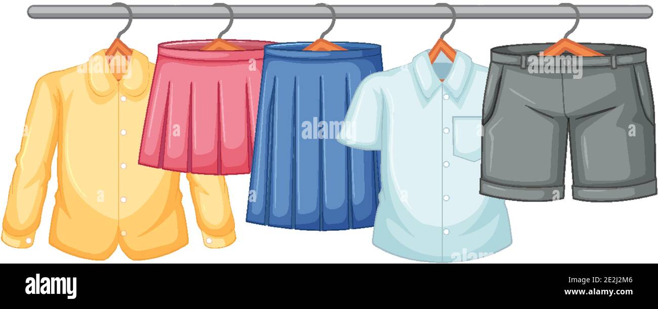 Isolated clothes on the rack display illustration Stock Vector