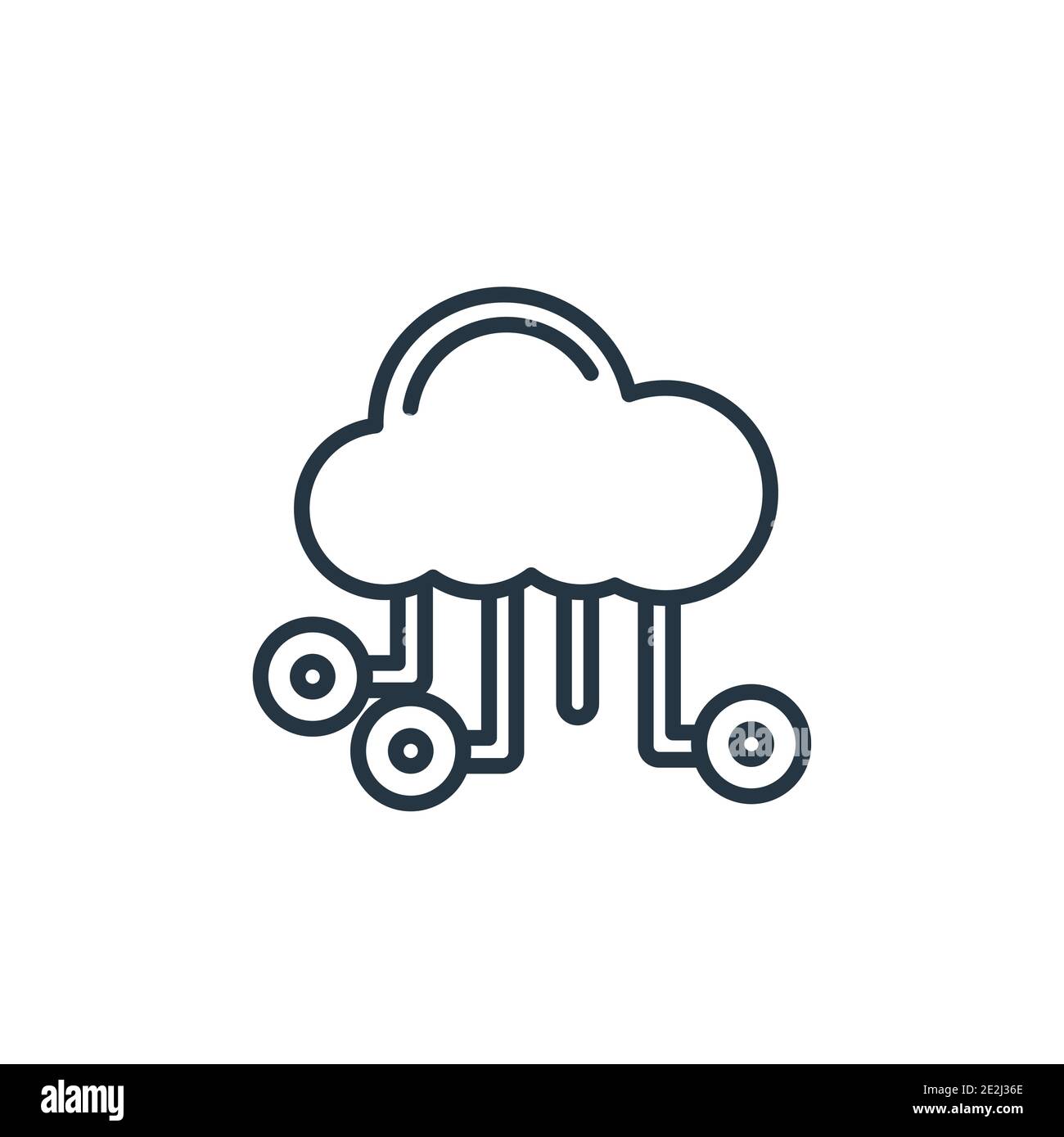 Cloud service outline vector icon. Thin line black cloud service icon ...