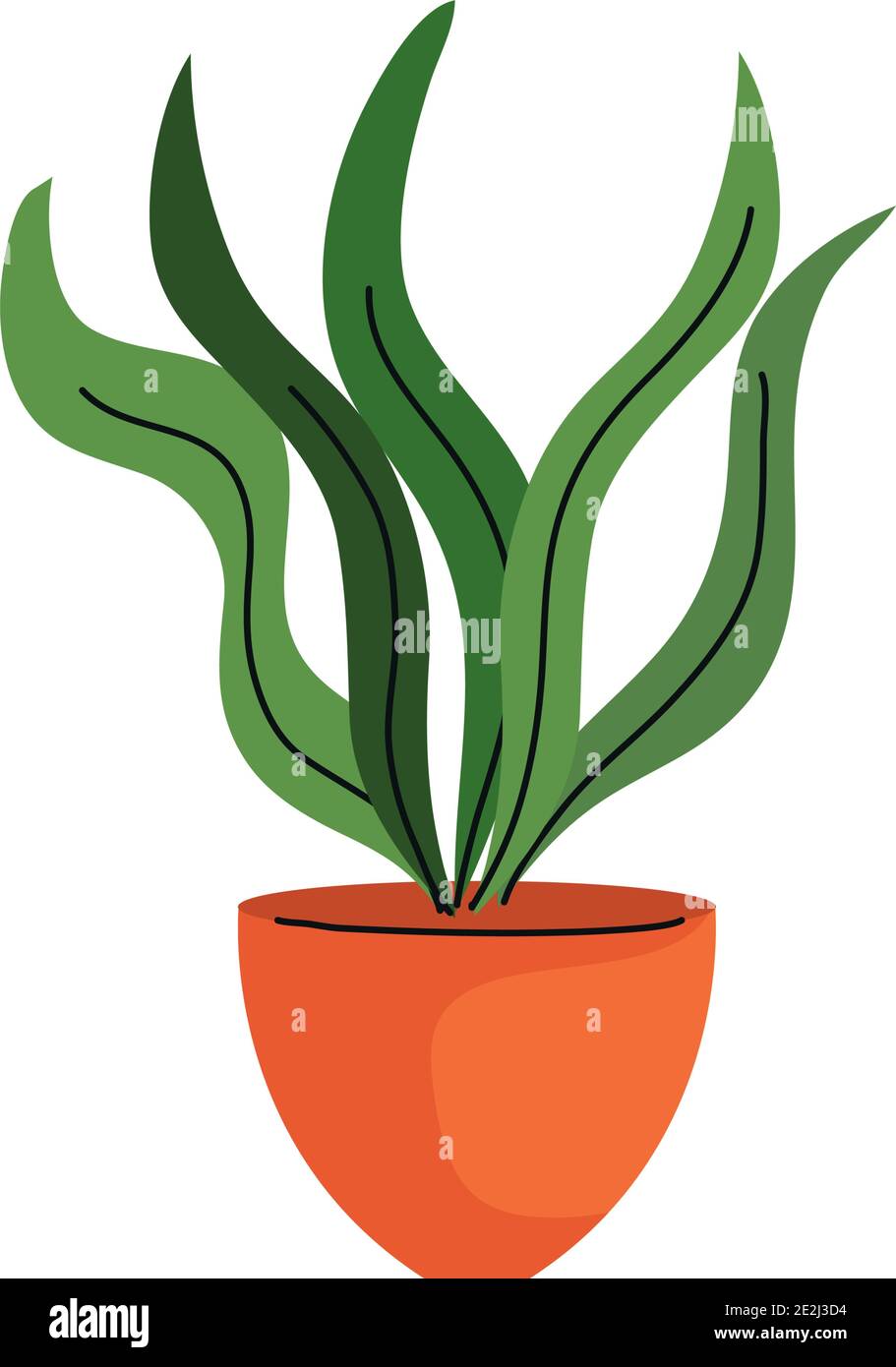 house plant in ceramic pot orange color icon Stock Vector Image & Art ...