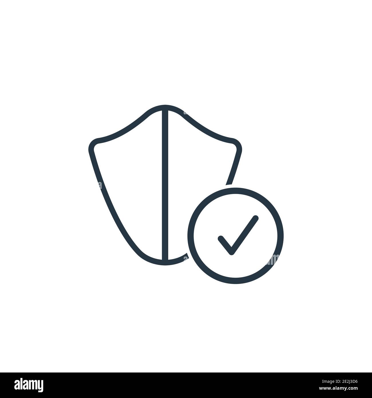 Protected outline vector icon. Thin line black protected icon, flat vector simple element illustration from editable internet security concept isolate Stock Vector