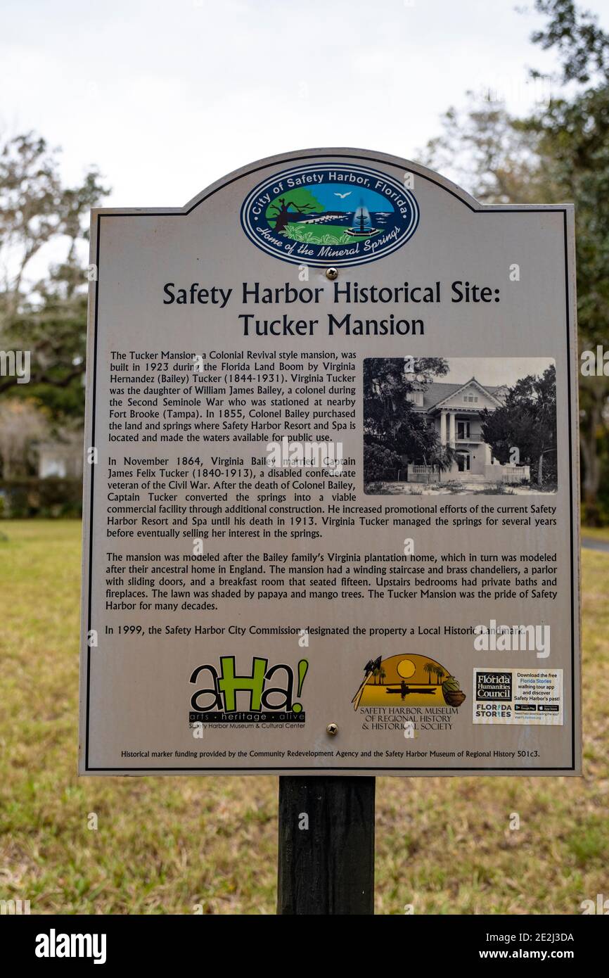 Tucker Mansion, Safety Harbor Historical Site, Safety Harbor, Florida Stock Photo