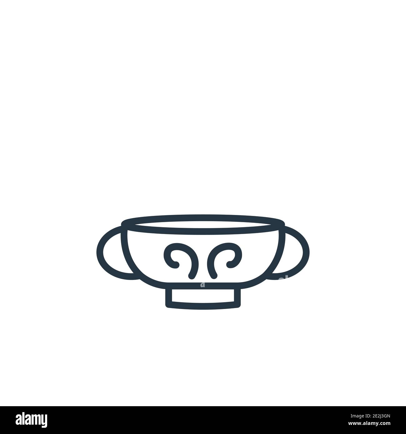 Tureen outline vector icon. Thin line black tureen icon, flat vector simple element illustration