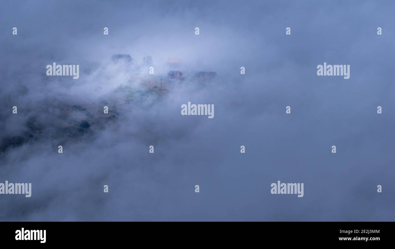 Cloudy morning on Molines en Queyras, Tour du Queyras, Queyras, French Alps, France Stock Photo