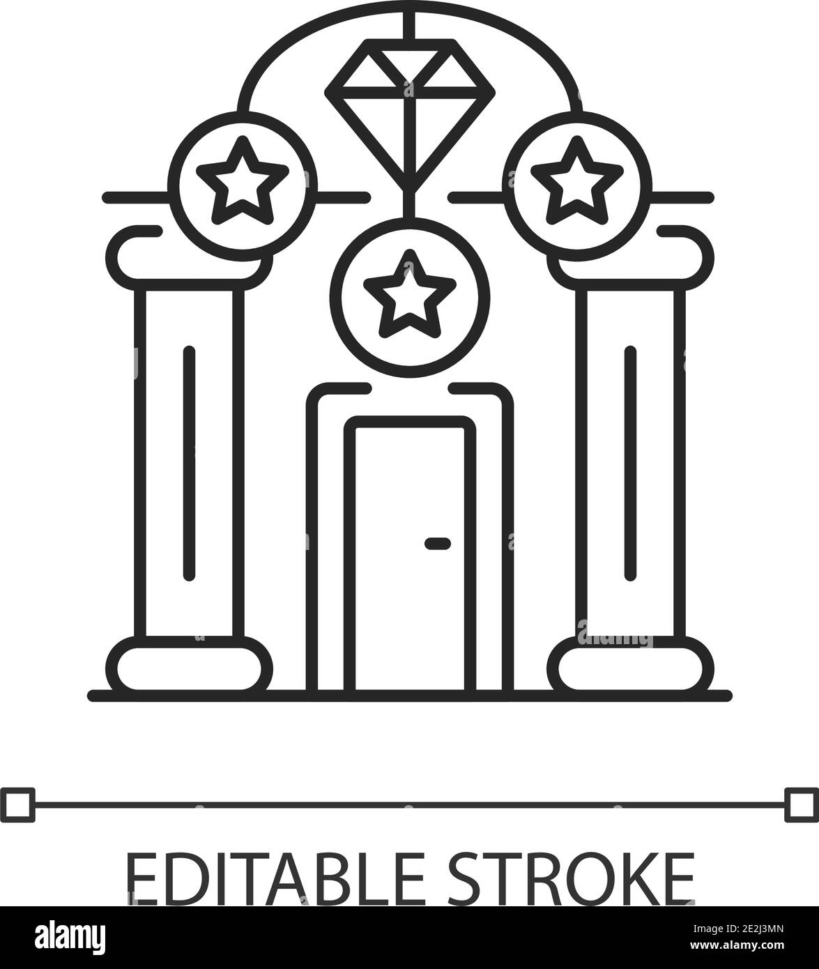 Upscale pawnshops linear icon Stock Vector