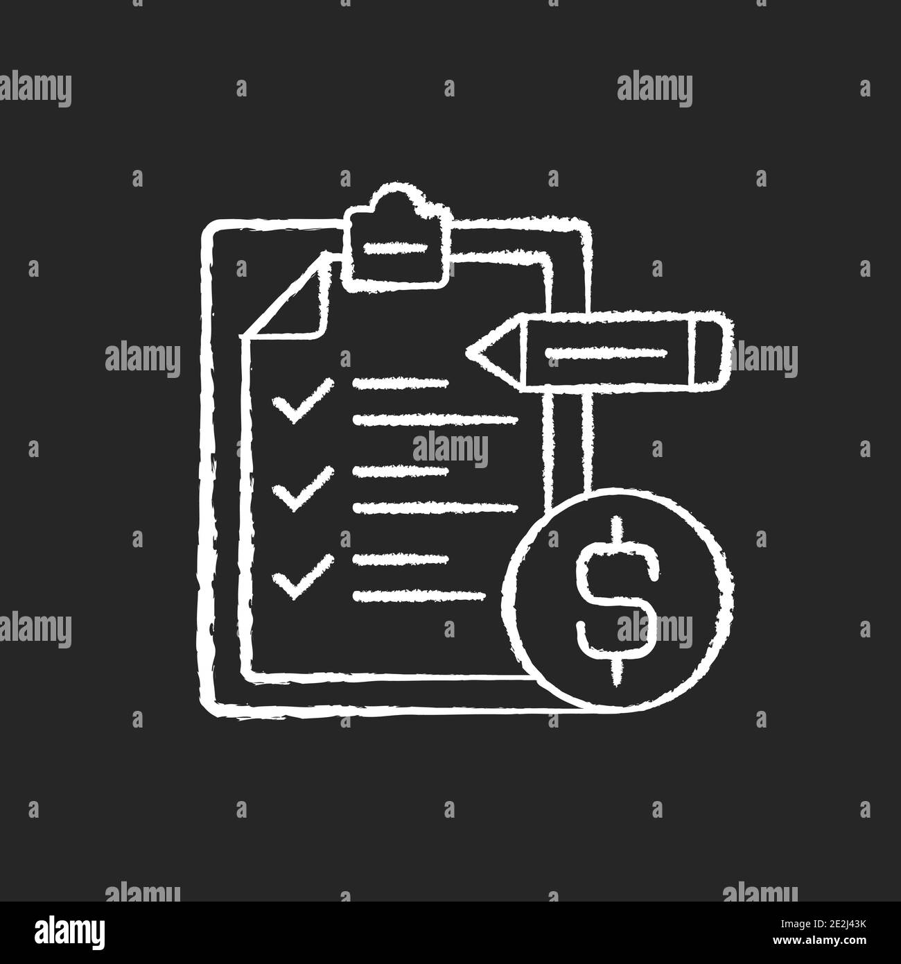 Budgeting chalk white icon on black background Stock Vector Image & Art ...