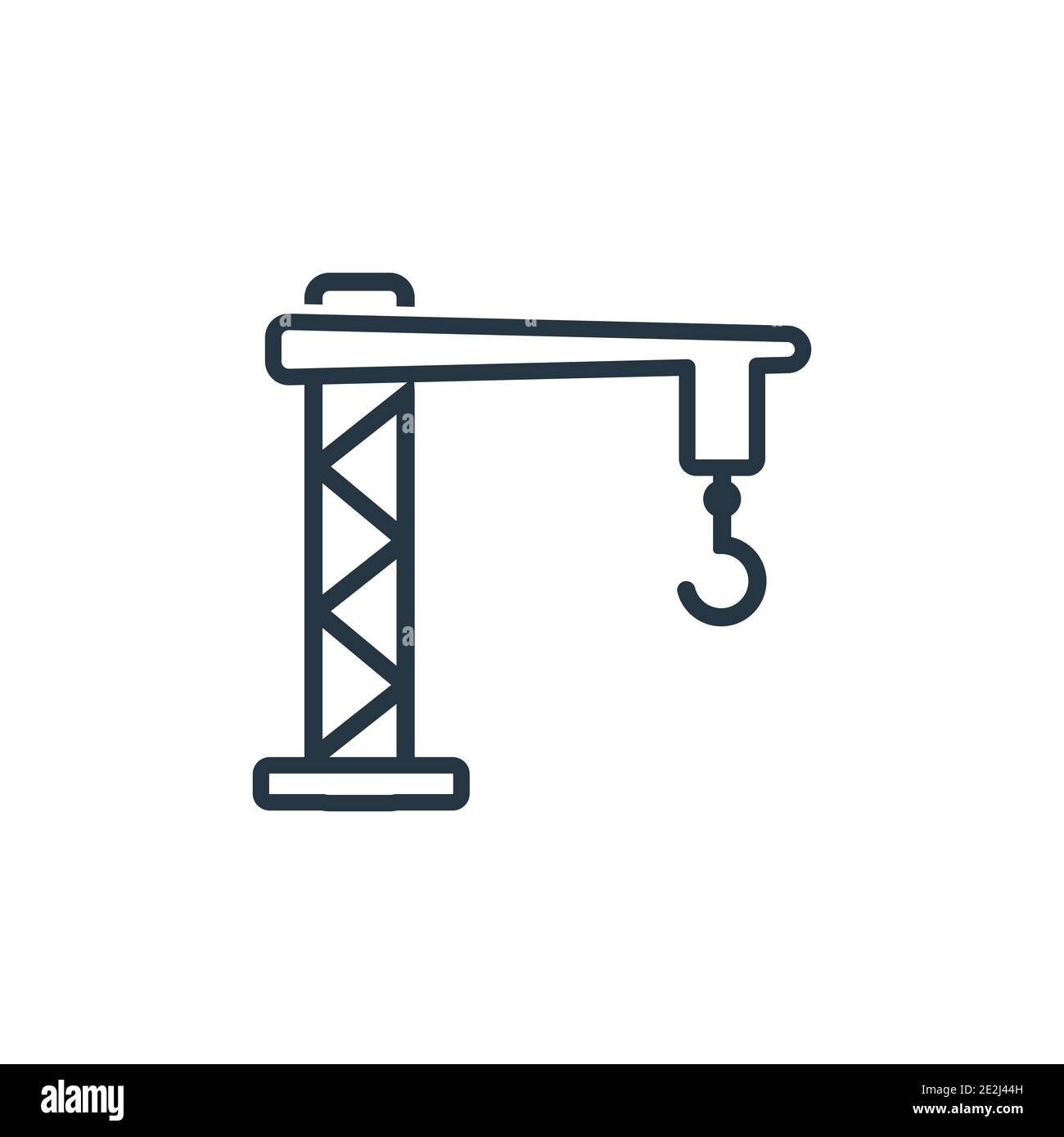 Crane outline vector icon. Thin line black crane icon, flat vector ...