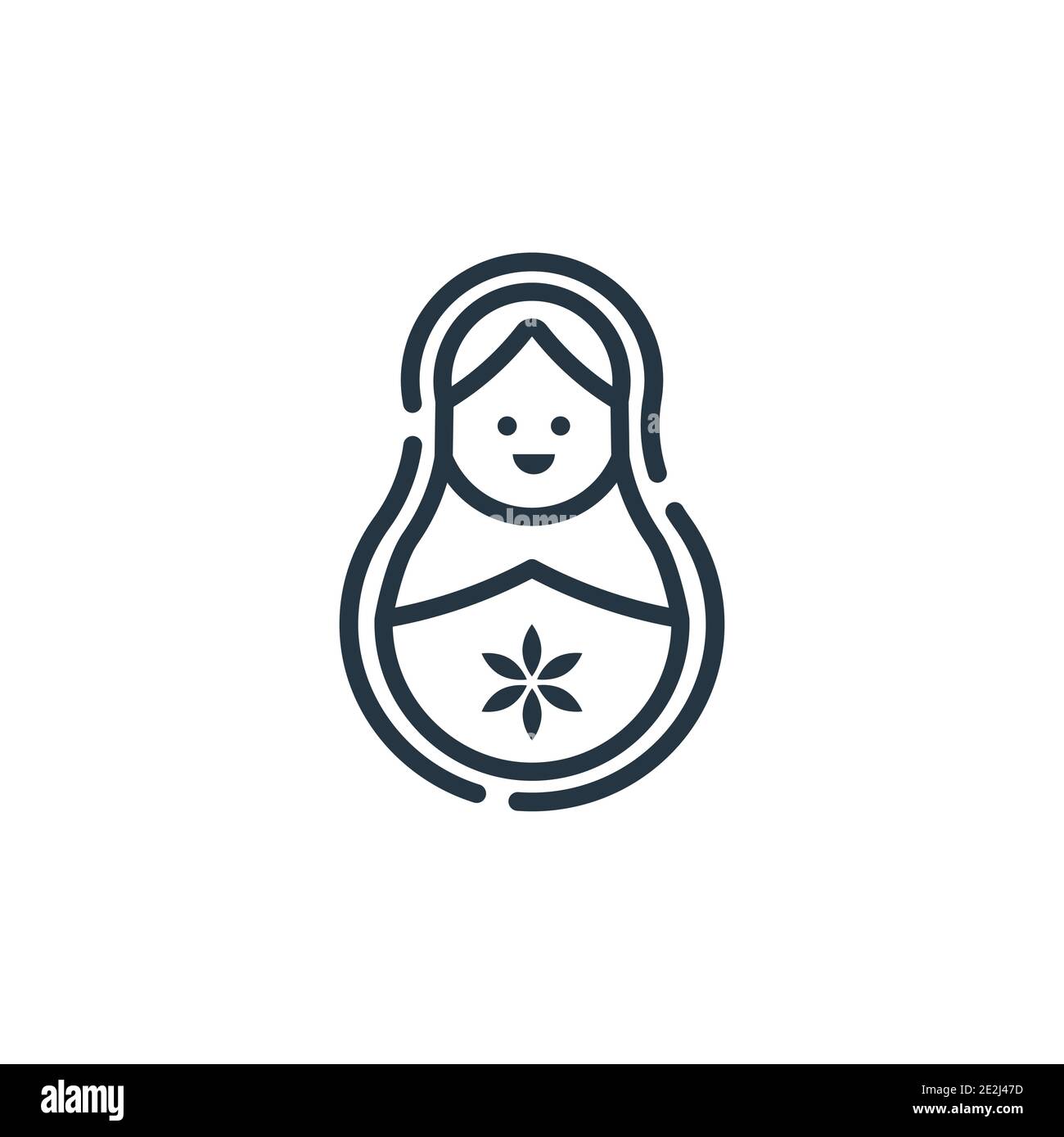 Matryoshka outline vector icon. Thin line black matryoshka icon, flat vector simple element illustration from editable general concept isolated stroke Stock Vector