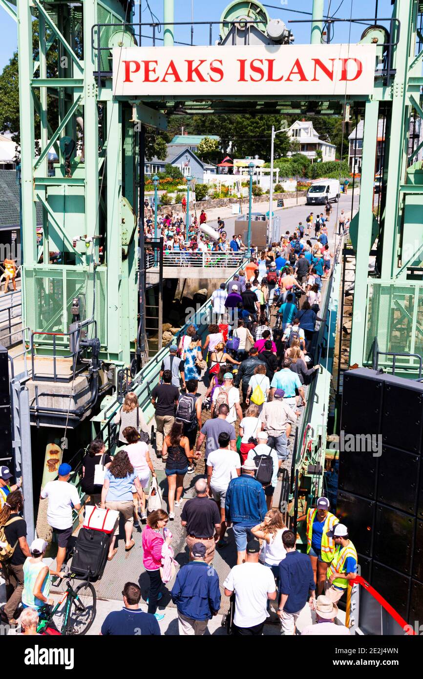 Peaks Island, MAine, USA 25 July 2019 View from above of crowds of