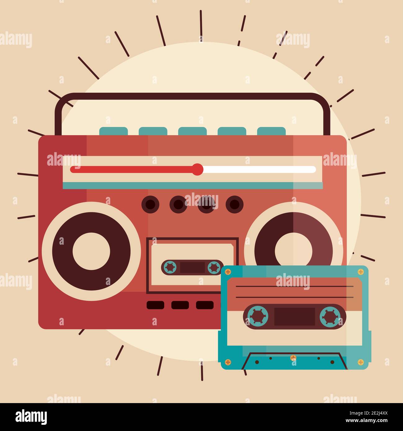 old retro radio device with cassette icon Stock Vector Image & Art - Alamy