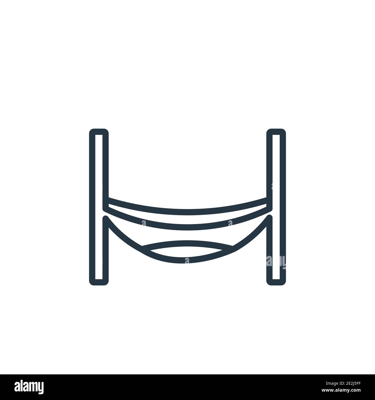 Hammocks outline vector icon. Thin line black hammocks icon, flat