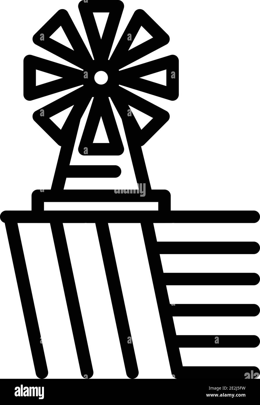 Village mill icon. Outline village mill vector icon for web design ...