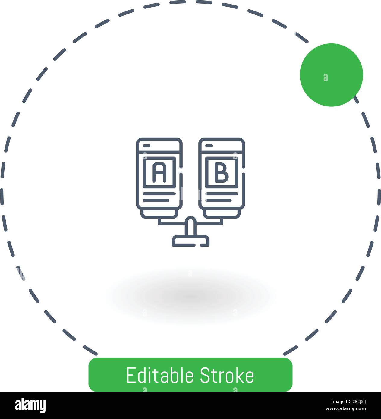 ab testing vector icon editable stroke outline icons for web and mobile Stock Vector