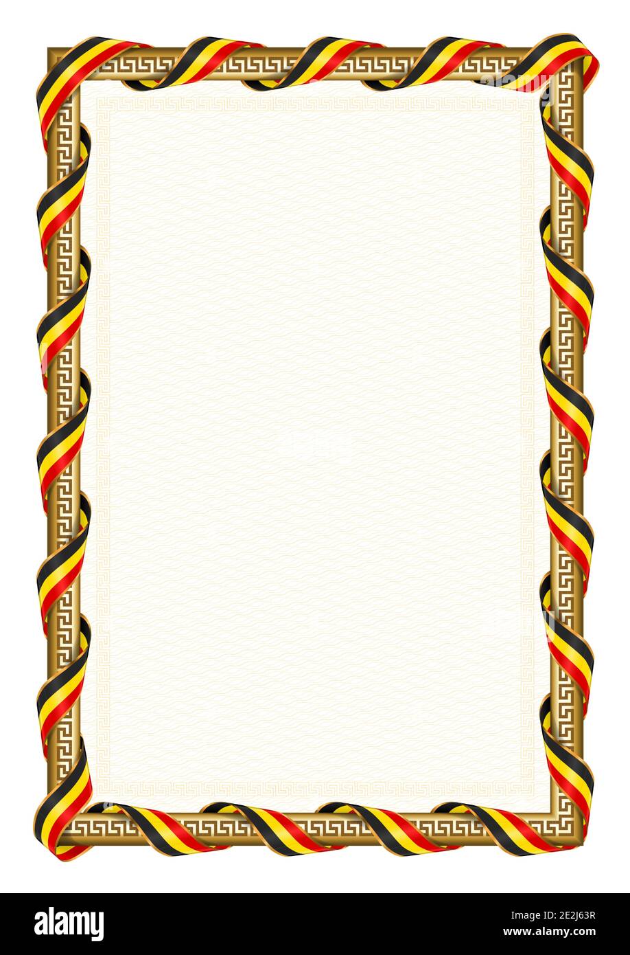 Vertical frame and border with Uganda flag, template elements for your