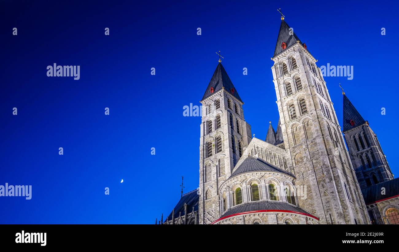 Tournai cathedral, Belgium Stock Photo