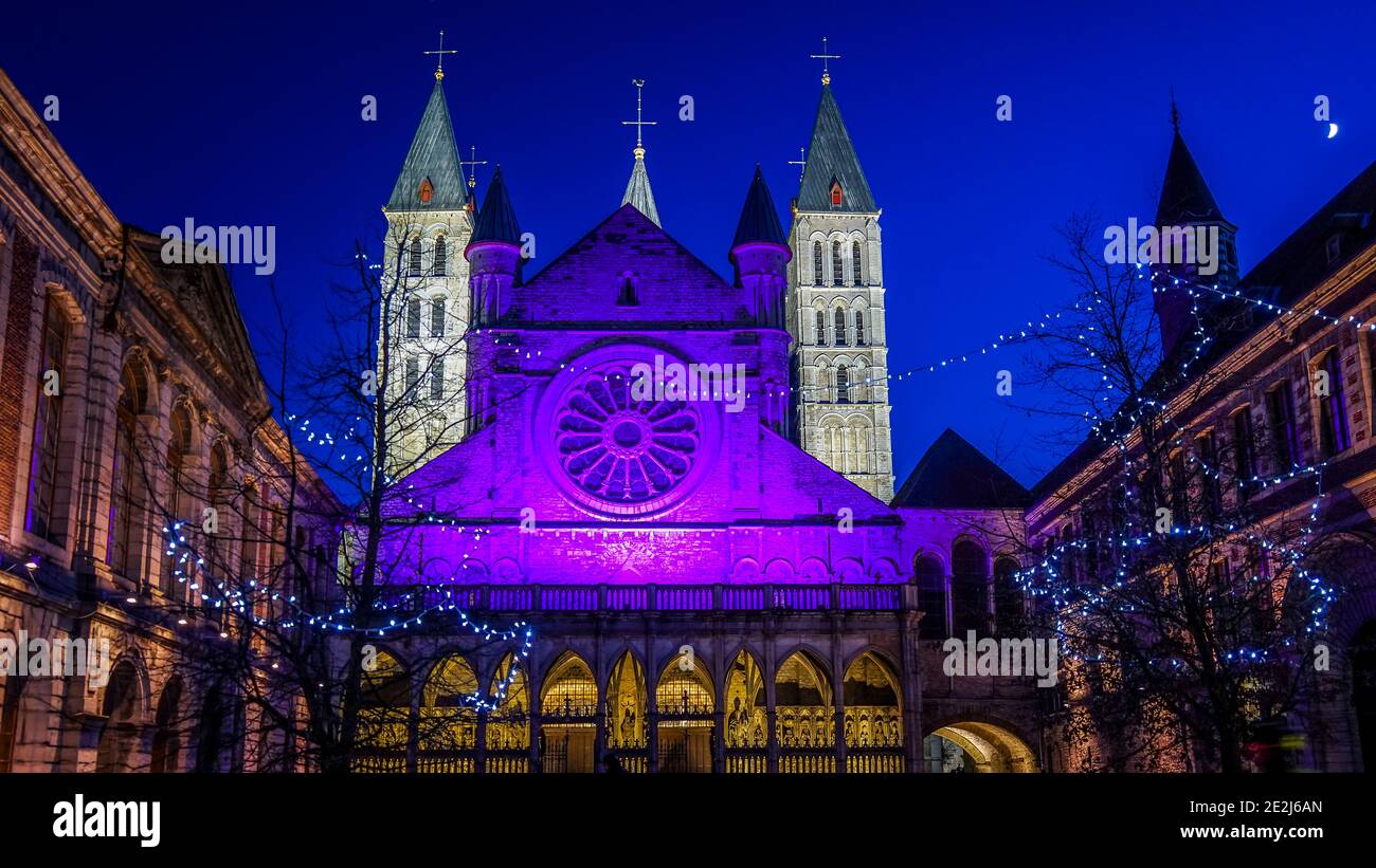 Tournai cathedral, Belgium Stock Photo