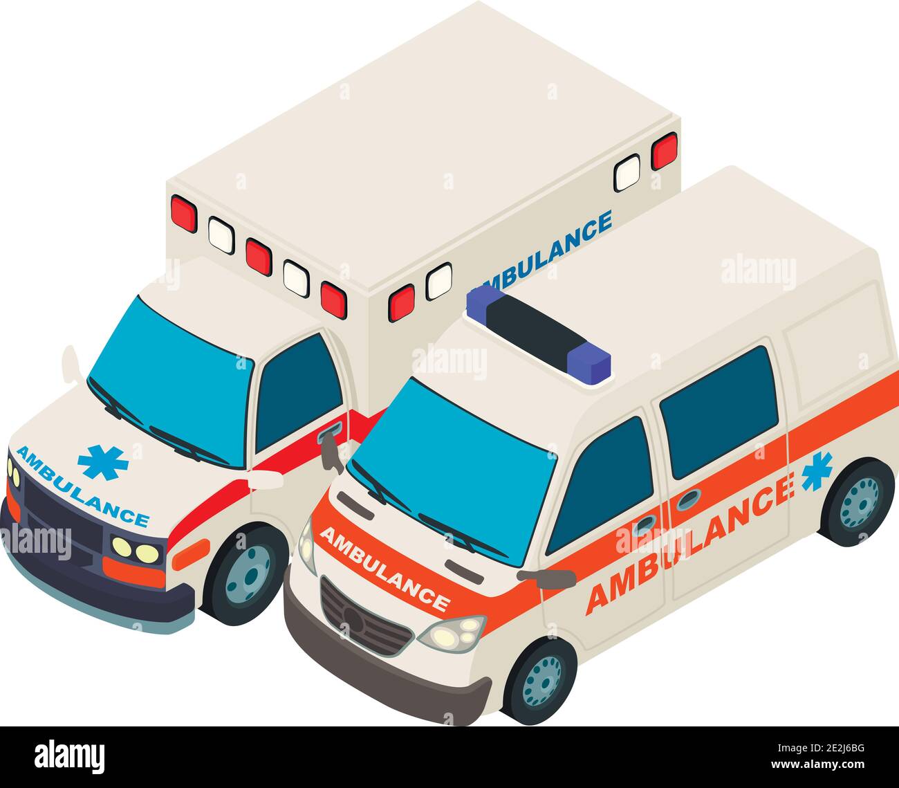 Ambulance car icon. Isometric illustration of ambulance car vector icon