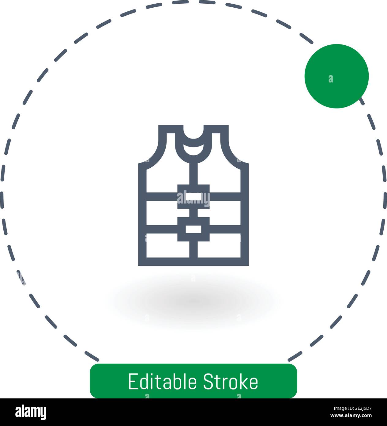 lifejacket vector icon editable stroke outline icons for web and mobile Stock Vector