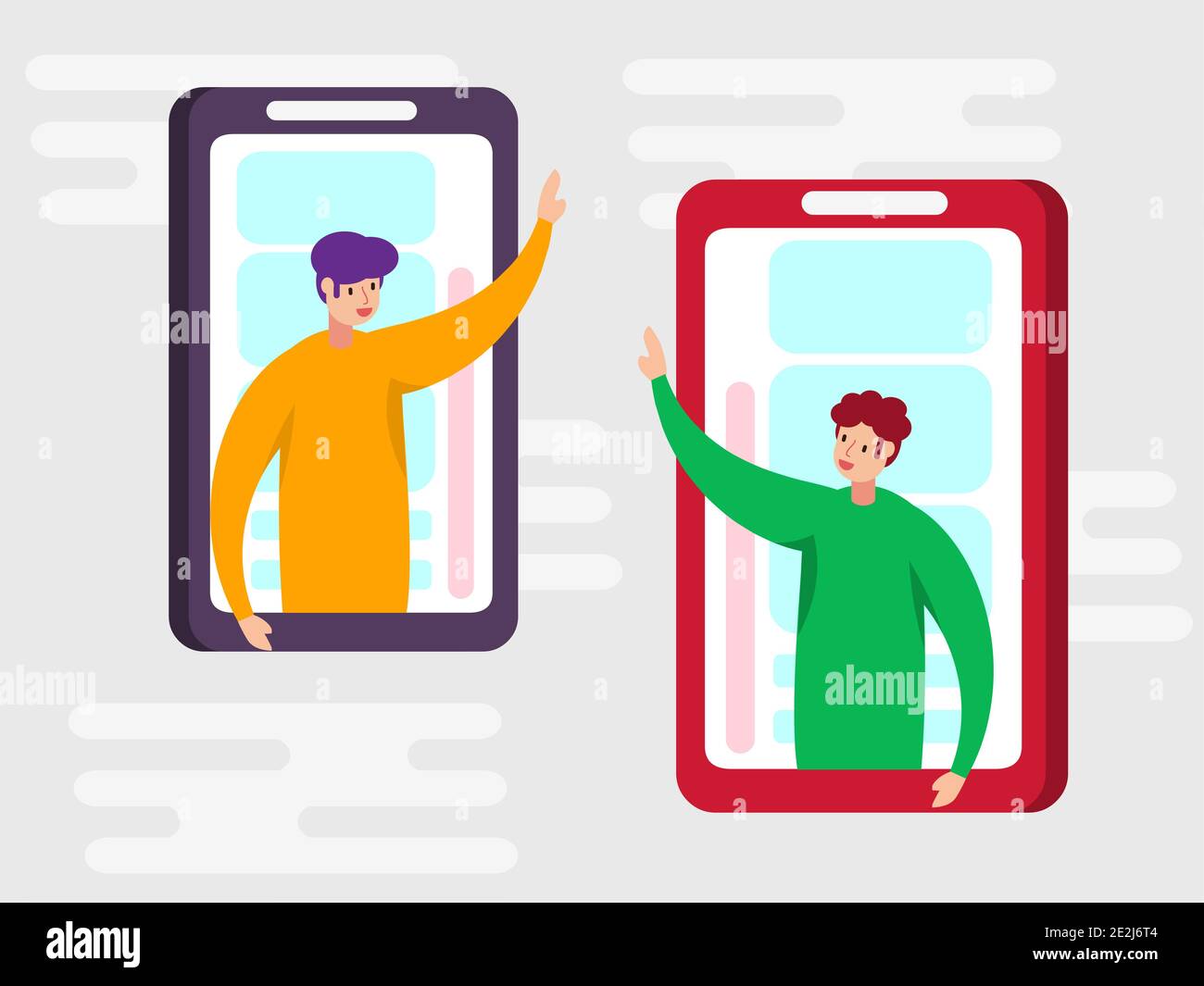 chat on the smartphone concept illustration Stock Vector