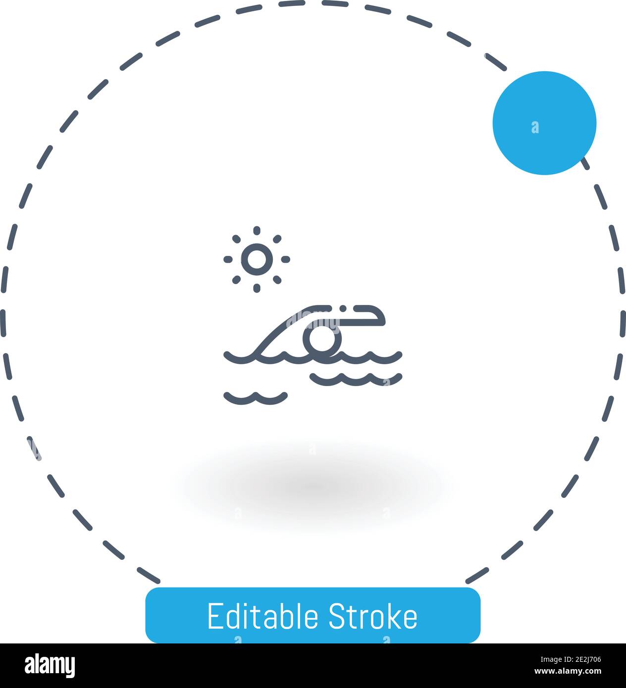 swim vector icon editable stroke outline icons for web and mobile Stock